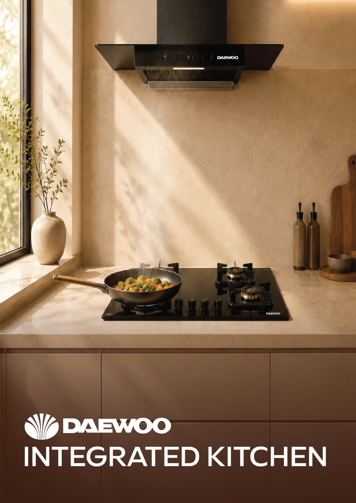 Daewoo integrated hob and chimney